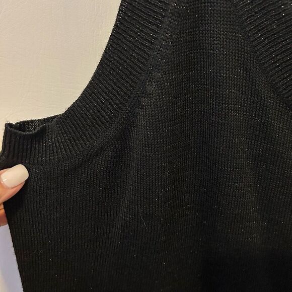 torrid tank top 3x black wool polyester blend metallic cami layer money - Picture 5 of 8